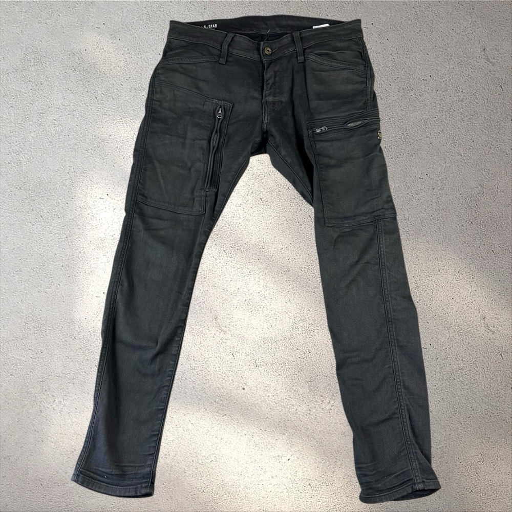 G-Star RAW Men's Powel Super Slim Fit Cargo Moto Jeans Pants Size 34x30 - Picture 2 of 8